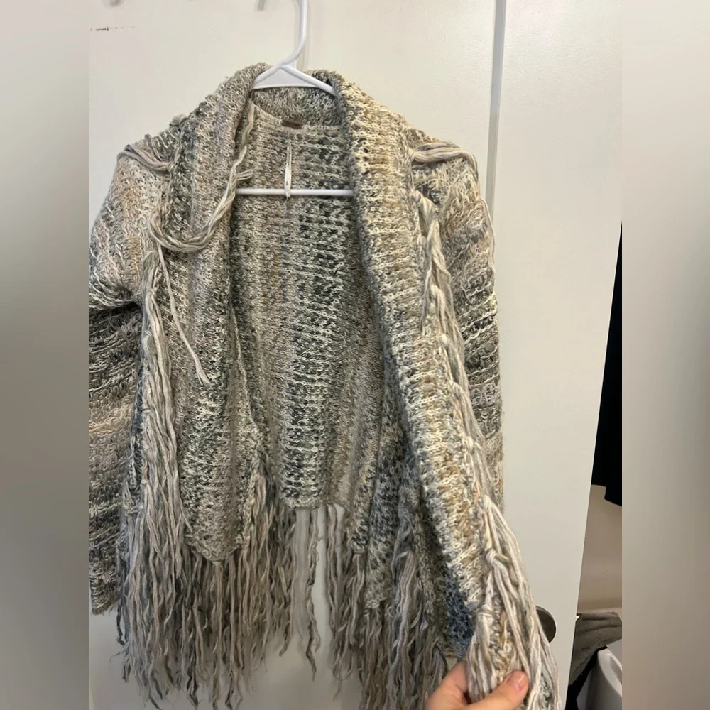 Free People Birkenstock Fringe Cardigan